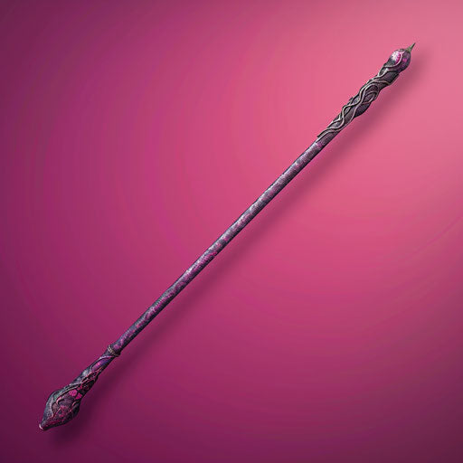 Magical wand on bright magenta background with detailed textures