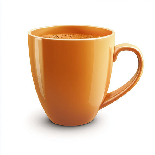 Realistic 3D cup on flat white background, isolated clipart
