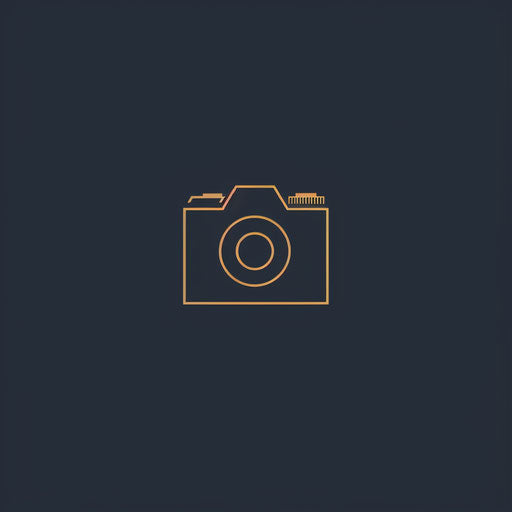Photologo with minimalist design and gold accents on dark navy background