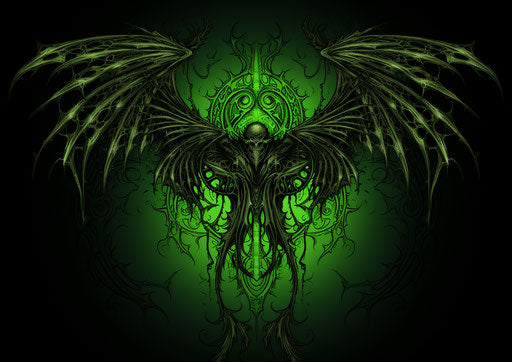 Supernatural witchcraft witch with wings drawing