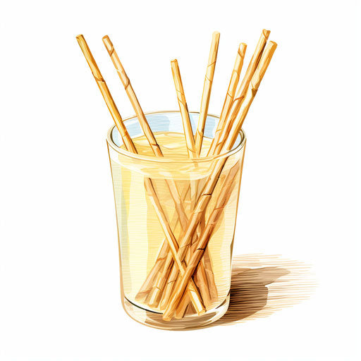 Straw clipart in the style of Oil painting, on a white background
