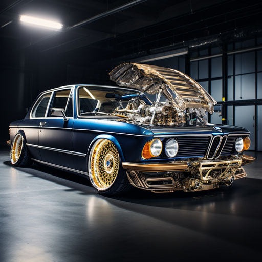 Classic BMW car lowrider with hydraulics