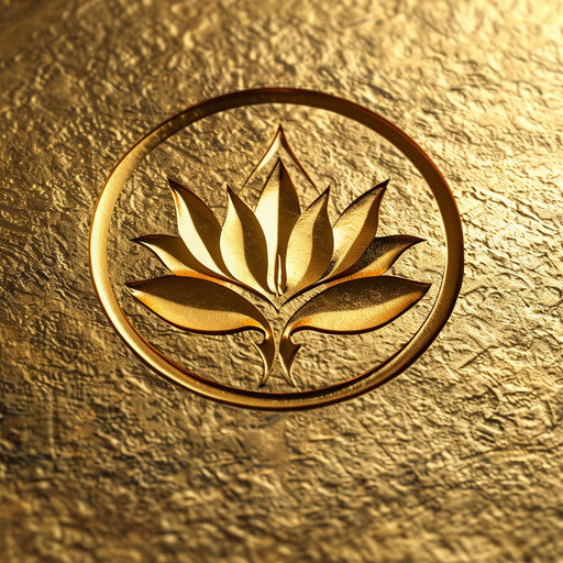 Luxury print logo on gold foil background, elegant design