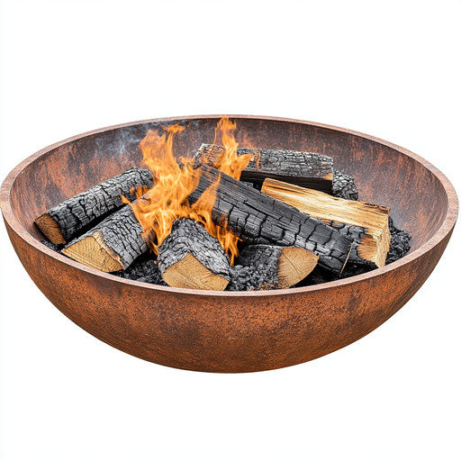 Realistic clipart of a fire pit, high resolution, no background, isolated