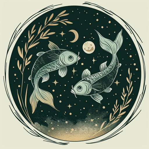 The Pisces constellation in a balanced clipart style