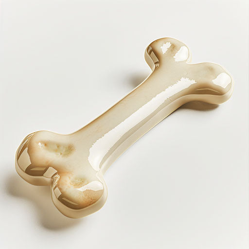 Realistic dog bone clipart on flat white background