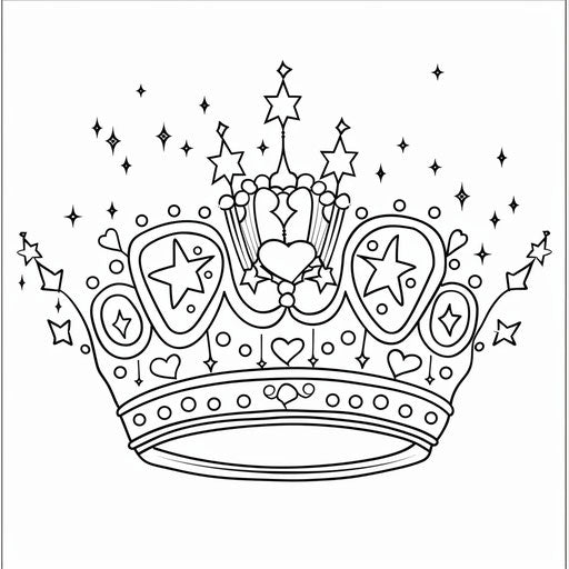 Princess crown with stars and hearts, perfect for young children