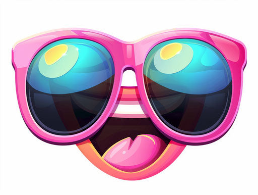 Sunglasses clipart, black icon, emotional gestures style