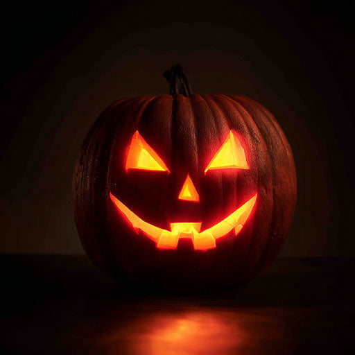 Glowing Jack-o'-Lantern with a Bright Smile
