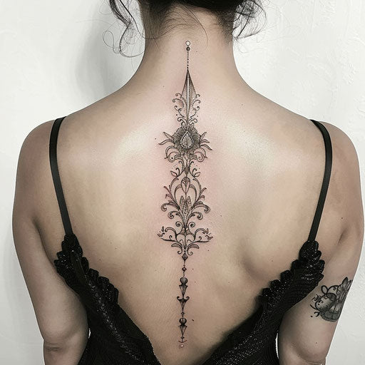 Gothic arrow tattoo, dark and intricate designs