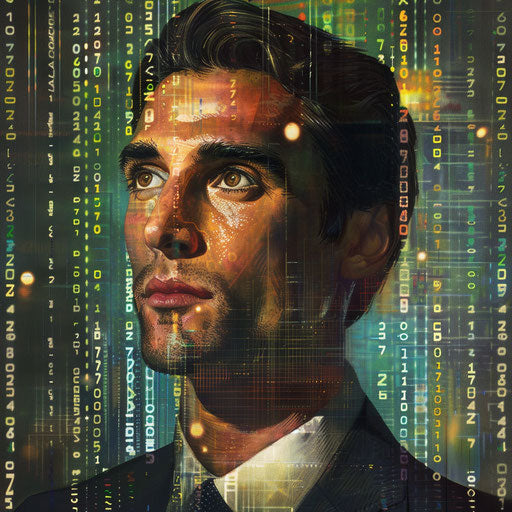 Businessman with dynamic stock exchange backdrop