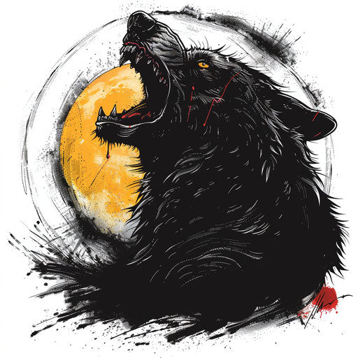 Werewolf howling at the moon in a lively style