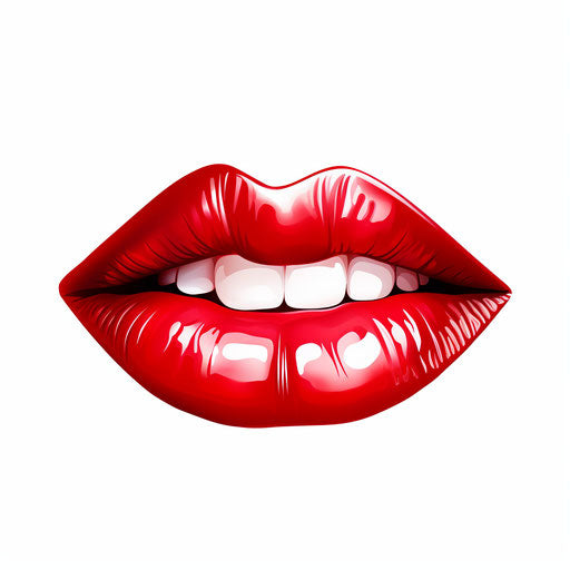 Kiss in minimalist style on white background