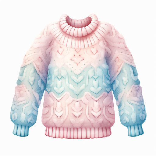 Sweater illustration in the style of Pastel Colors Art, on white background