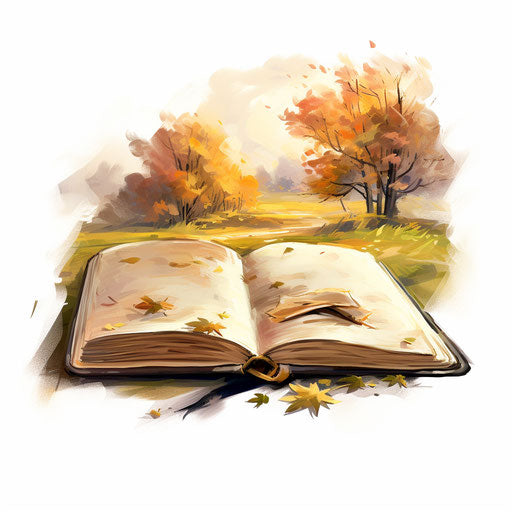 Diary clipart in the style of Oil painting, on a white background