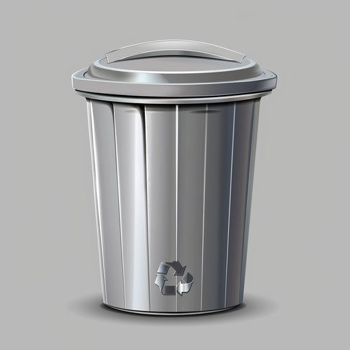 Flat metallic backdrop enhances realistic bin clipart, glossy effects