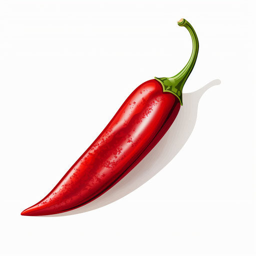 Chilli illustration in the style of Chiaroscuro Art, on white background