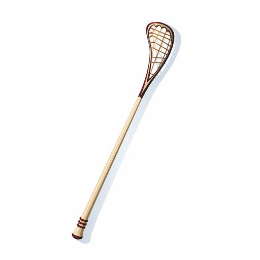 Minimalist style lacrosse stick clipart, on white background