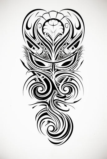 Tribal tattoo designs in embossed rounded style