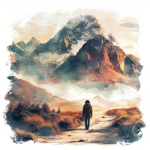 Journey clipart in photo realistic style on white background