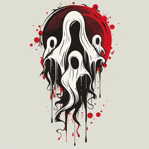 Spooky flat tattoo sketch in clipart style