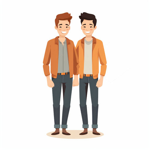 Brother in minimalist style, on white background