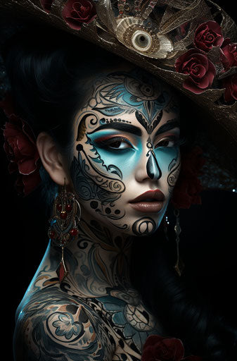 Monochrome portrait in aggressive digital style