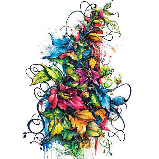 Vine Detailed Tattoo Designs