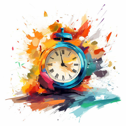 Impressionistic timer clipart on white background