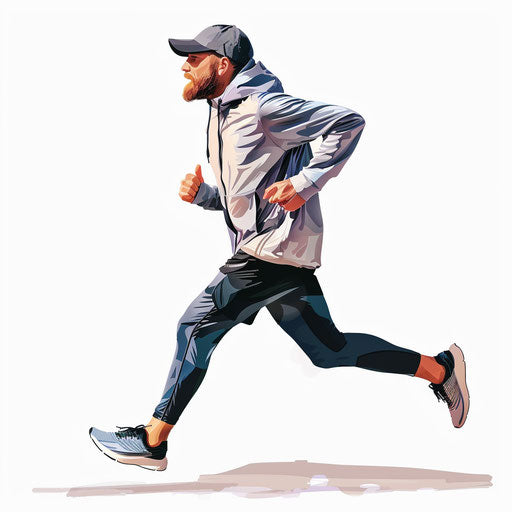 Photo realistic jogging clipart with flat white background
