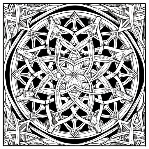 Mandala with interlocking circles and lines