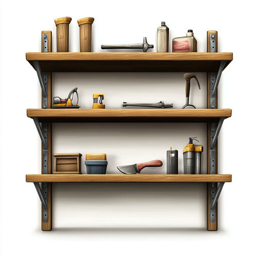 Realistic illustration of garage shelving