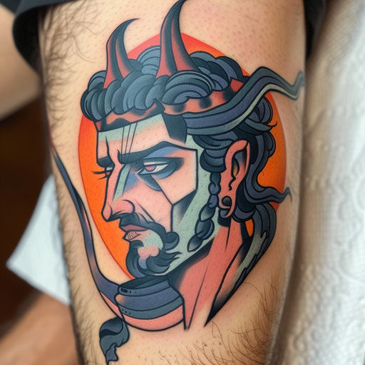 Pop art tattoo of Hades