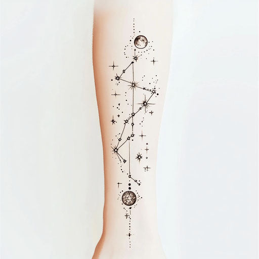 Minimalist wrist tattoo designs with constellation patterns