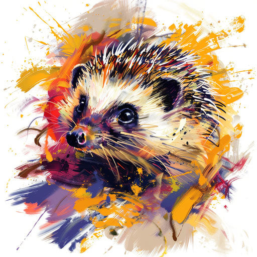 Expressionist tattoo sketch of a hedgehog
