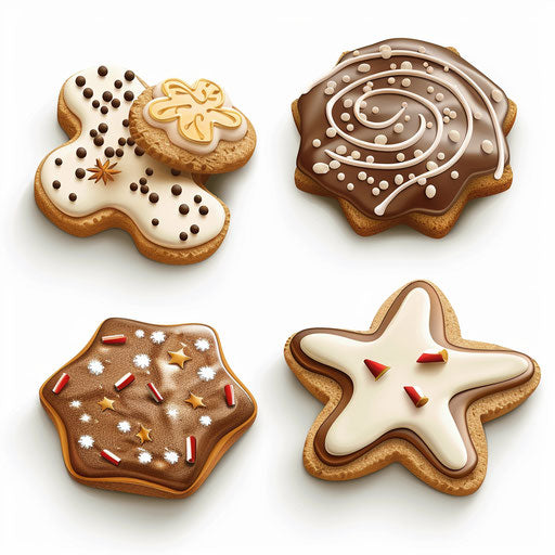 Christmas cookie clipart in a photo realistic style on white background