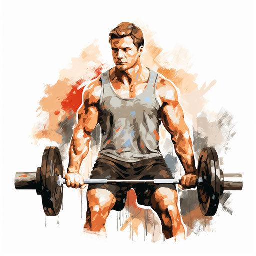 Gym clipart in the style of Oil painting, on white background
