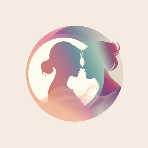 Modern wedding logo with gradient background and soft hues