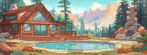 Cozy mountain lodge with heated pool and deck