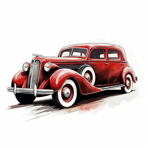 Vehicle clipart in the style of Chiaroscuro Art, on white background