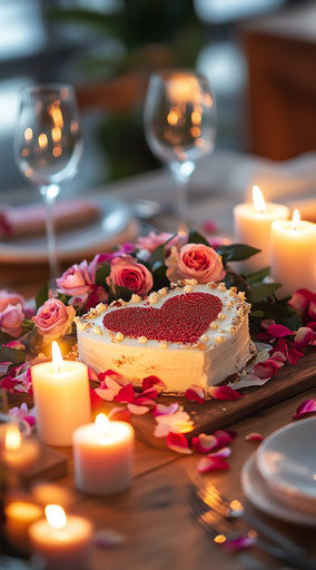Romantic Valentine's Day table decoration