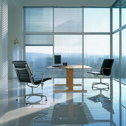 Minimalist and serene executive office