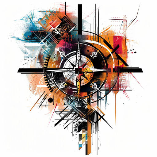 Abstract sketch of a Viking compass