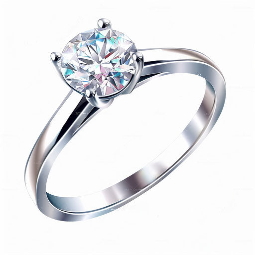 Realistic diamond ring clipart on flat white background