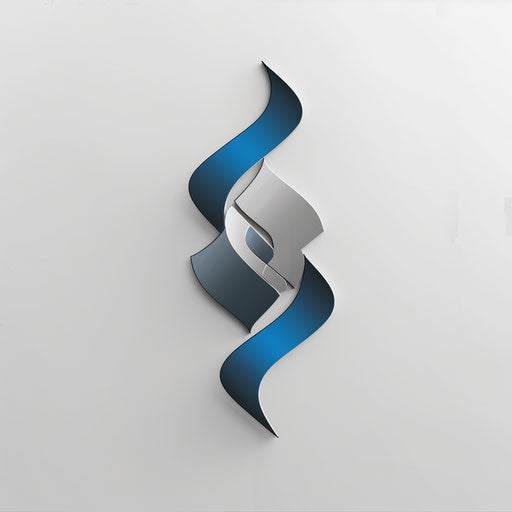 Best logo design with sleek typography and a modern icon, in blue and grey, on a white background