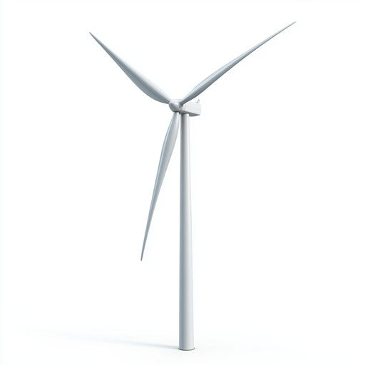 3D Wind Energy Kit with flat white background, isolated clipart
