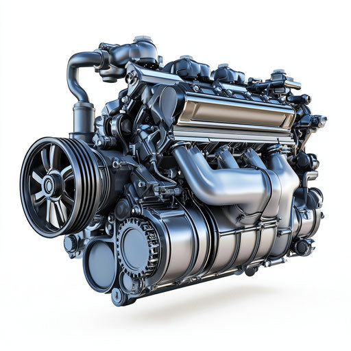 3D engine, photo realistic style on flat white background