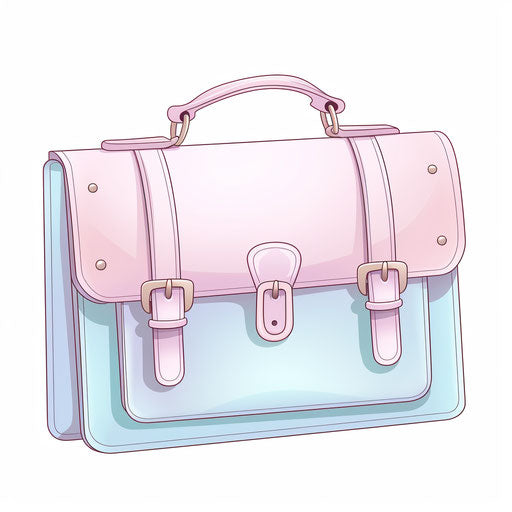 Illustration of bag in the style of pastel colors, on a white background