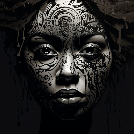 Black in the style of Aquatint print for a Whatsapp profile 1:1