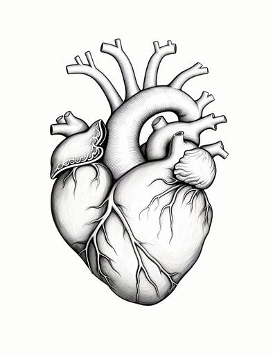 Black and white heart coloring page | Heart template for coloring, transparent style, Vilhelm Hammershoi